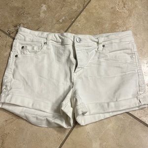 White jean shorts